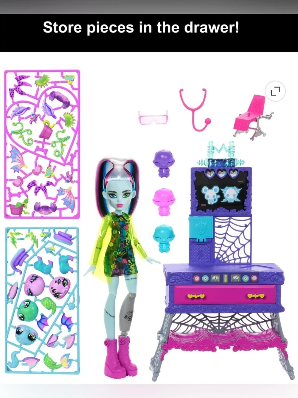 Mattel Monster High Frankie Stein Make-a-Monster Pet Doll Playset New